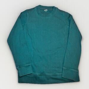 Duluth Trading Co Crew Neck Sweatshirt Teal Green Long Sleeve Pullover Men’s Med